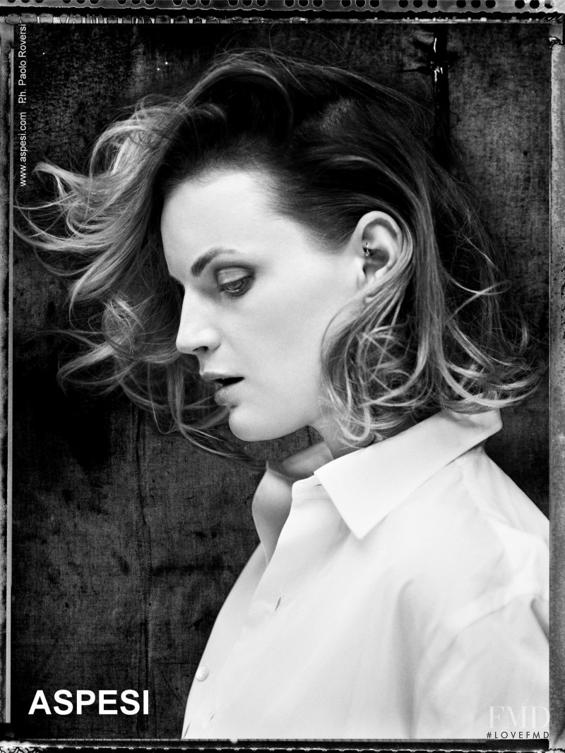 Guinevere van Seenus featured in  the Aspesi advertisement for Spring/Summer 2014