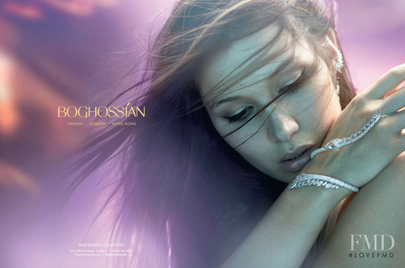 Bella Hadid featured in  the Boghossian advertisement for Autumn/Winter 2015