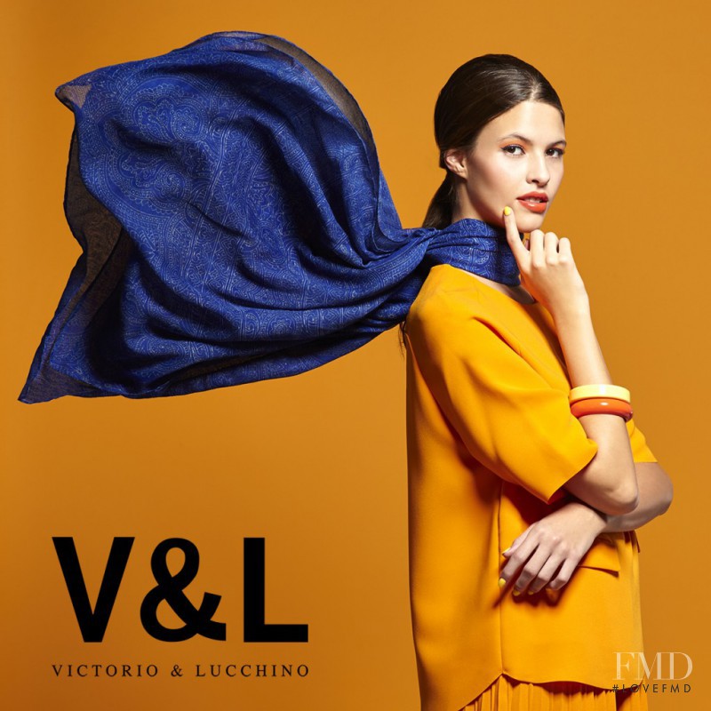 Araceli Canton featured in  the Victorio & Lucchino advertisement for Spring/Summer 2015