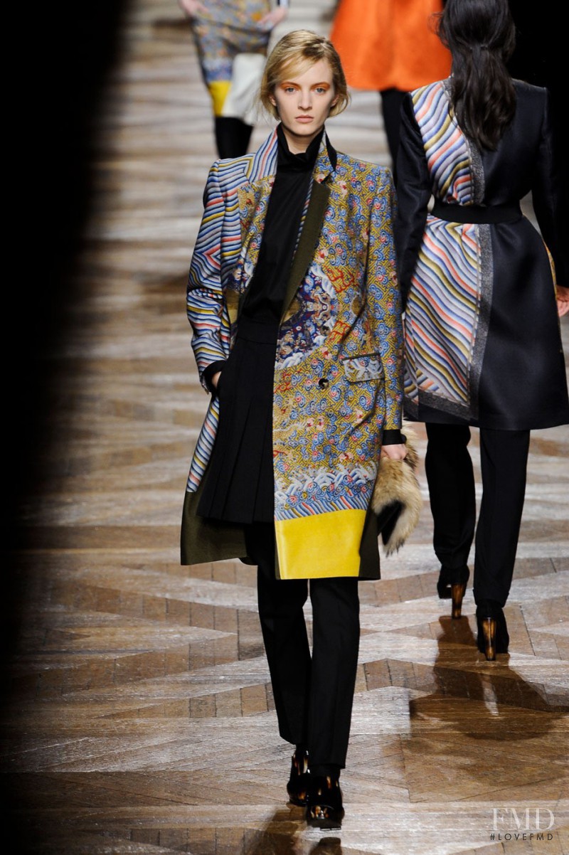 Daria Strokous featured in  the Dries van Noten fashion show for Autumn/Winter 2012