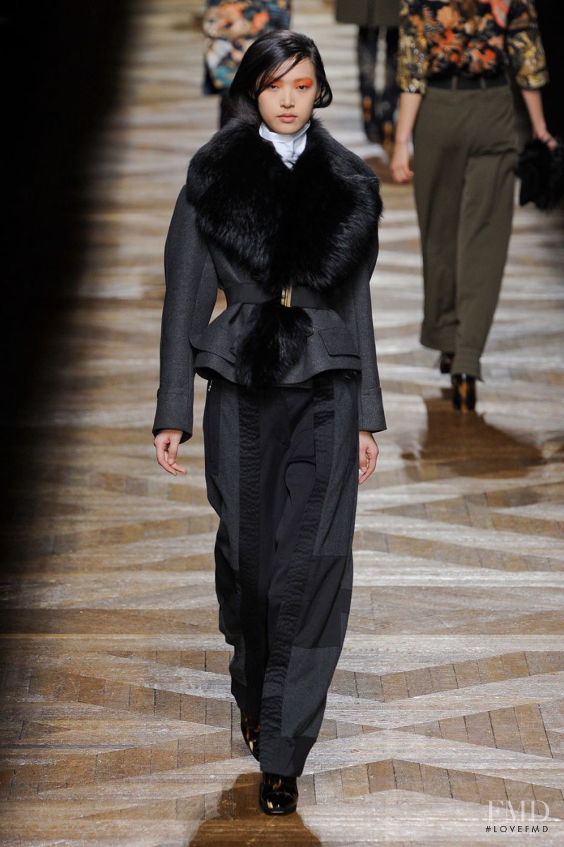 Tian Yi featured in  the Dries van Noten fashion show for Autumn/Winter 2012