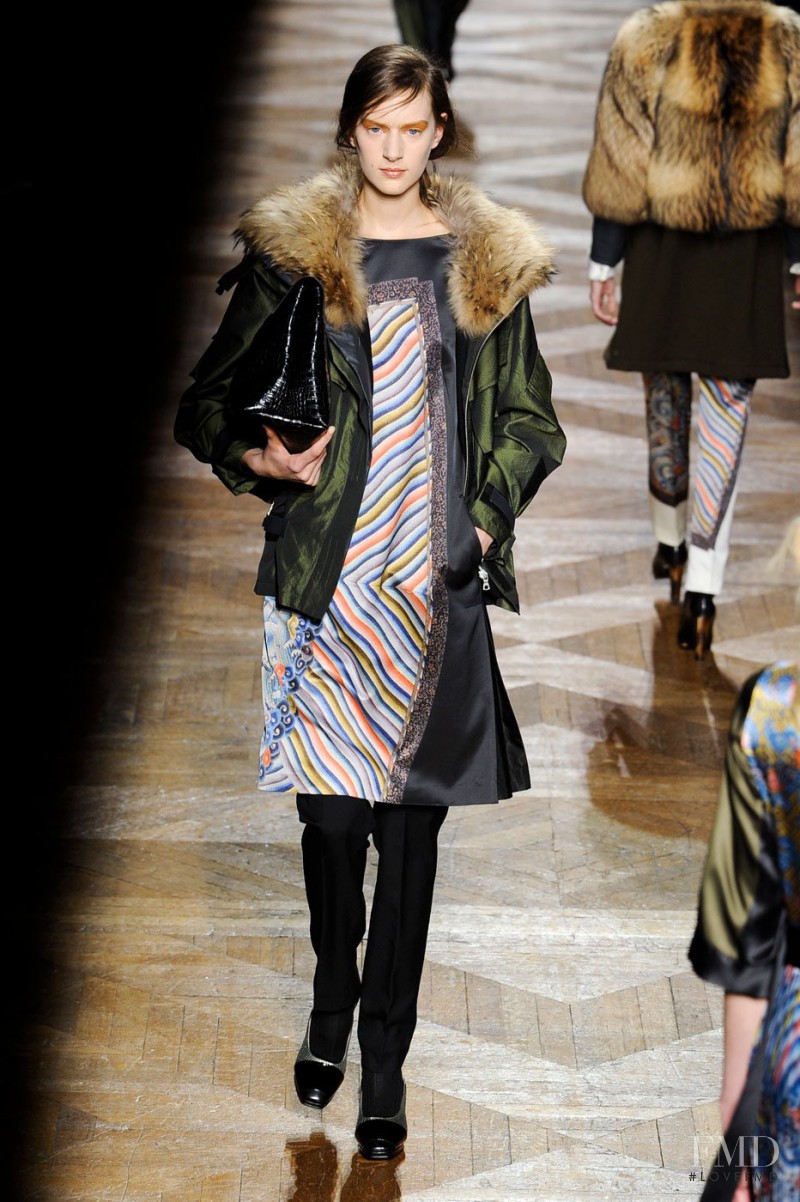 Carla Gebhart featured in  the Dries van Noten fashion show for Autumn/Winter 2012