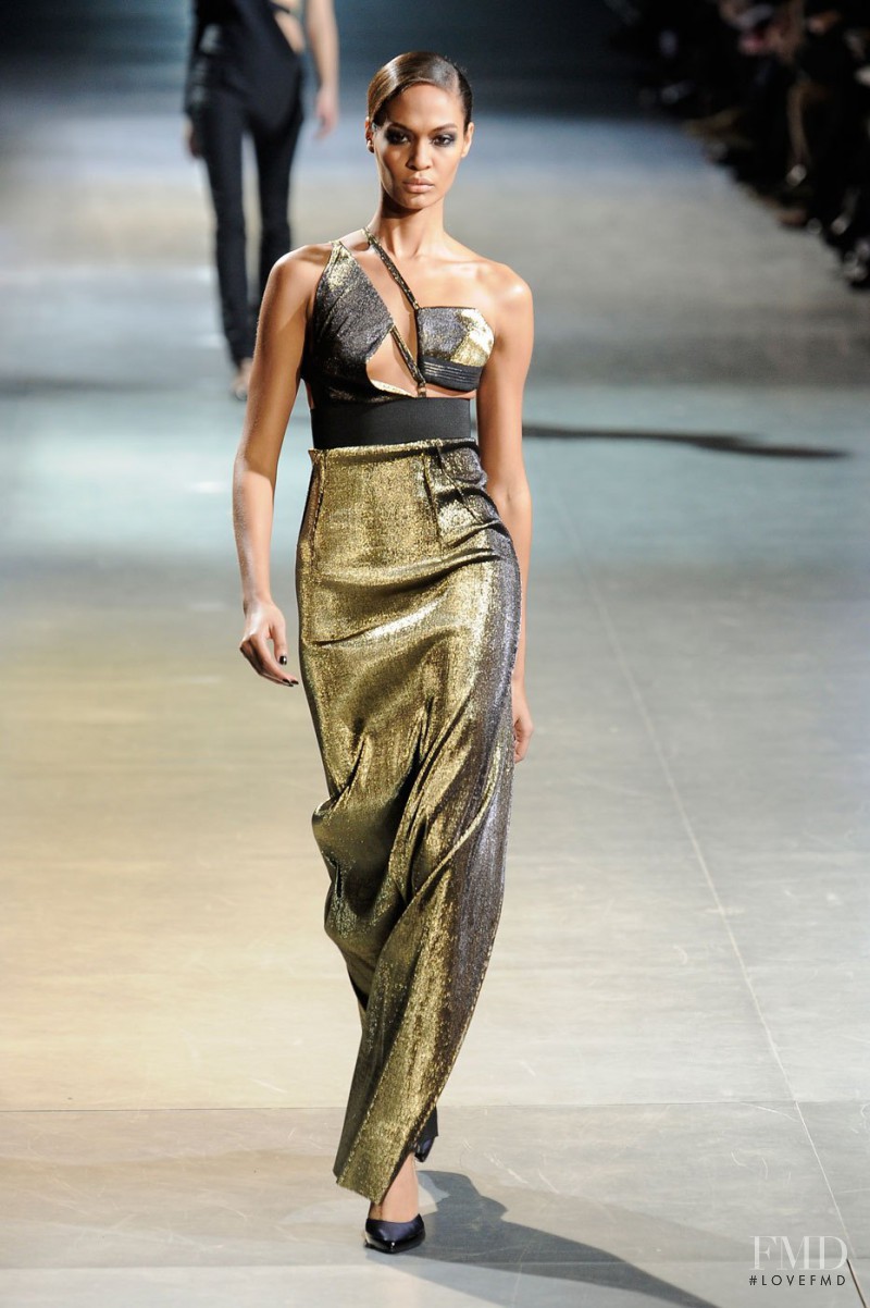 Joan Smalls featured in  the Anthony Vaccarello fashion show for Autumn/Winter 2012