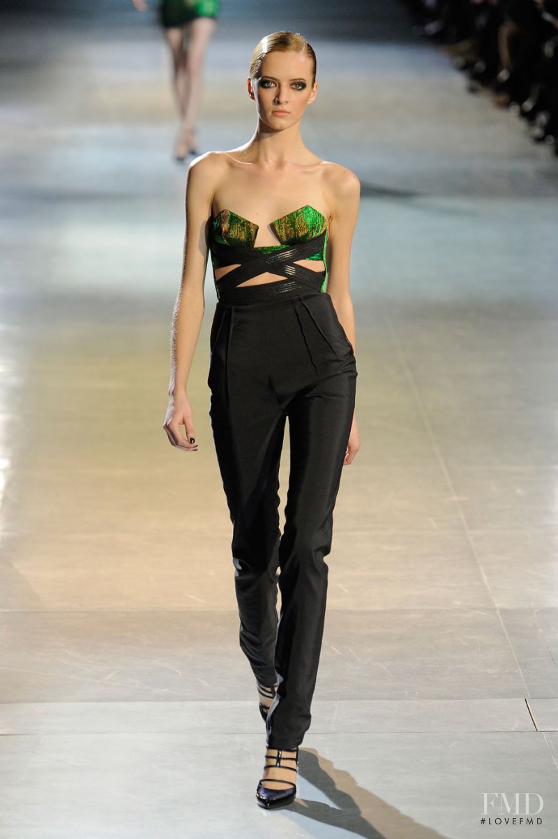 Daria Strokous featured in  the Anthony Vaccarello fashion show for Autumn/Winter 2012