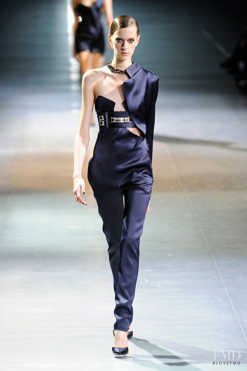 Carla Gebhart featured in  the Anthony Vaccarello fashion show for Autumn/Winter 2012