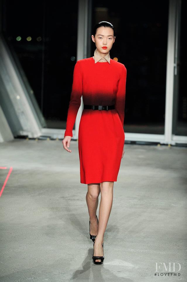 Tian Yi featured in  the Jonathan Saunders fashion show for Autumn/Winter 2012