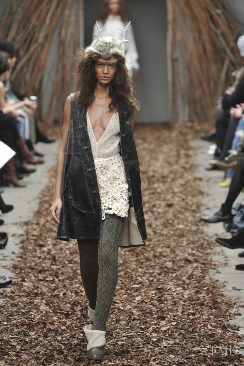 Joan Smalls featured in  the Topshop fashion show for Autumn/Winter 2010