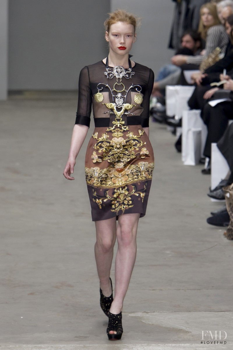 Julia Hafstrom featured in  the Mary Katrantzou fashion show for Autumn/Winter 2010