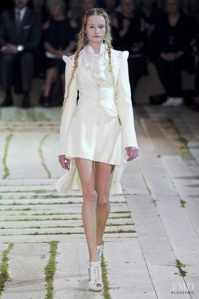 Maud Welzen featured in  the Alexander McQueen fashion show for Spring/Summer 2011
