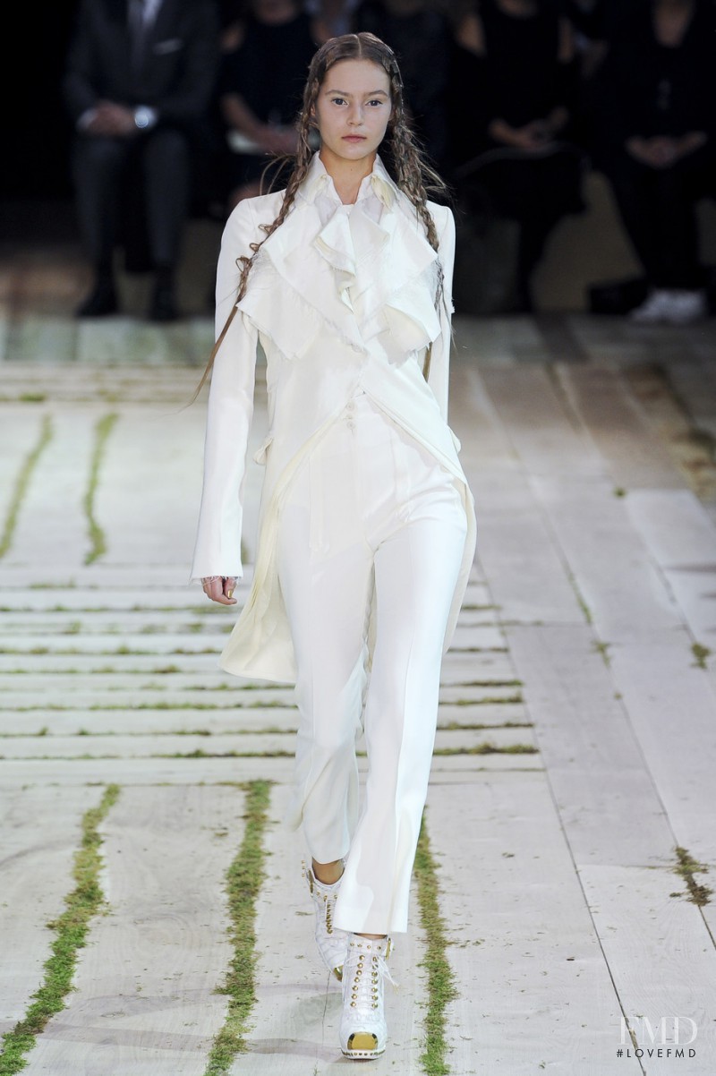 Julia Ivanyuk featured in  the Alexander McQueen fashion show for Spring/Summer 2011