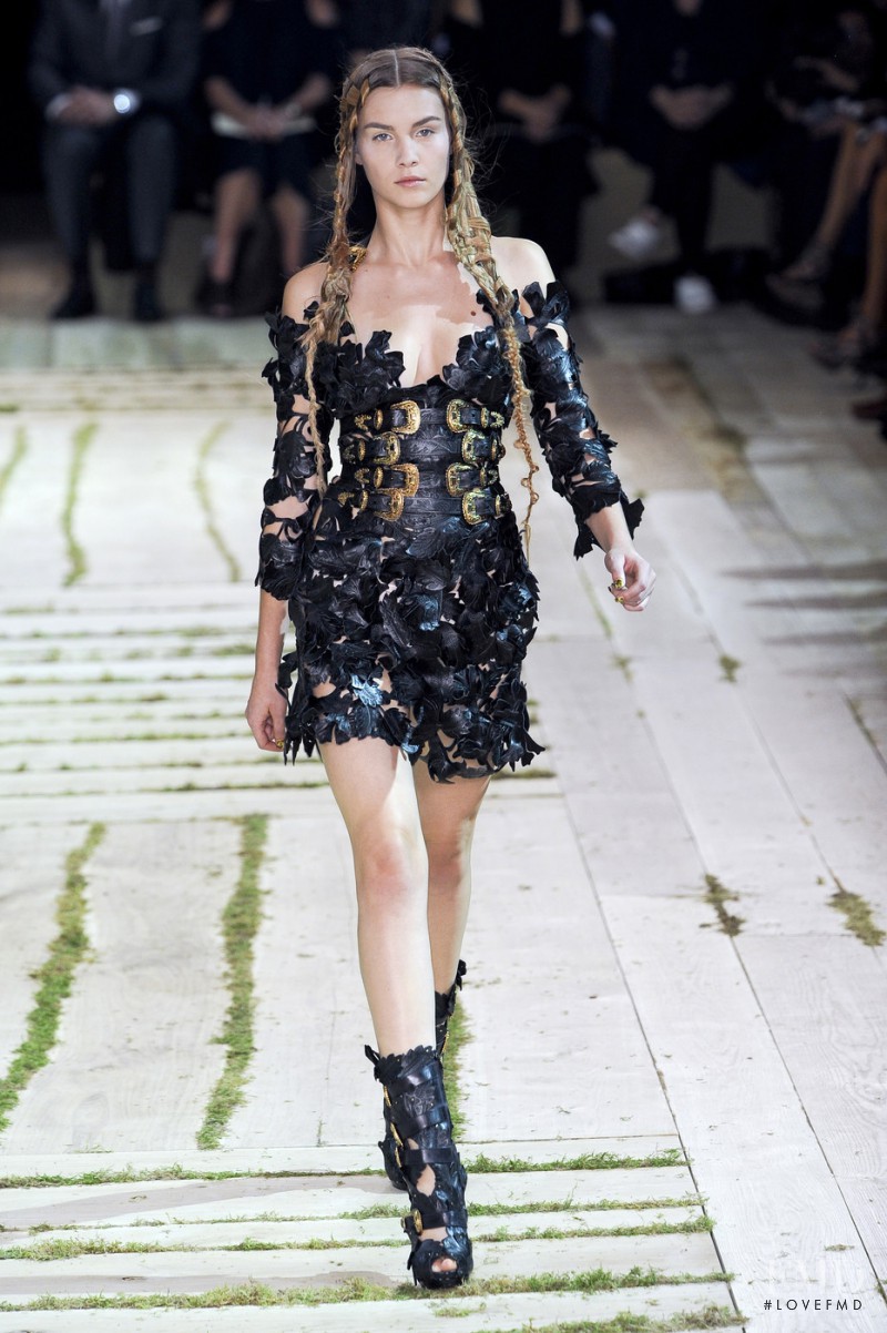 Julija Steponaviciute featured in  the Alexander McQueen fashion show for Spring/Summer 2011