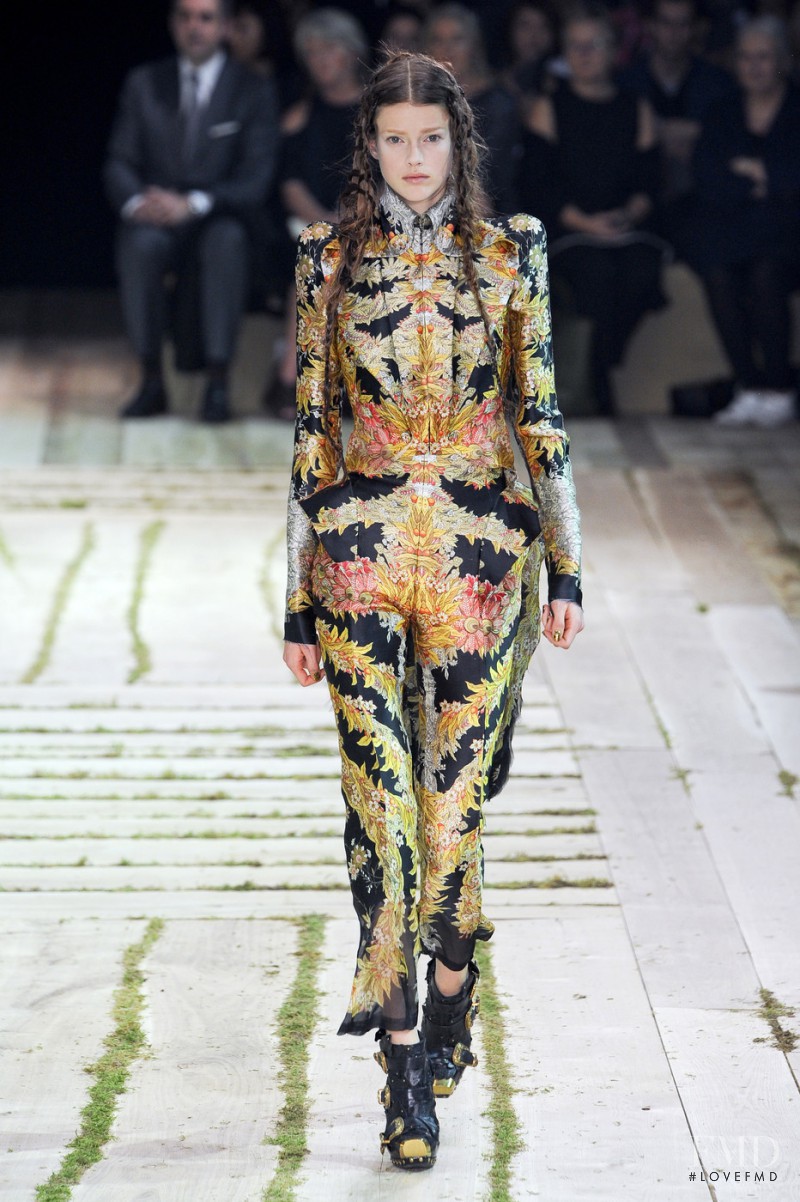 Julia Saner featured in  the Alexander McQueen fashion show for Spring/Summer 2011