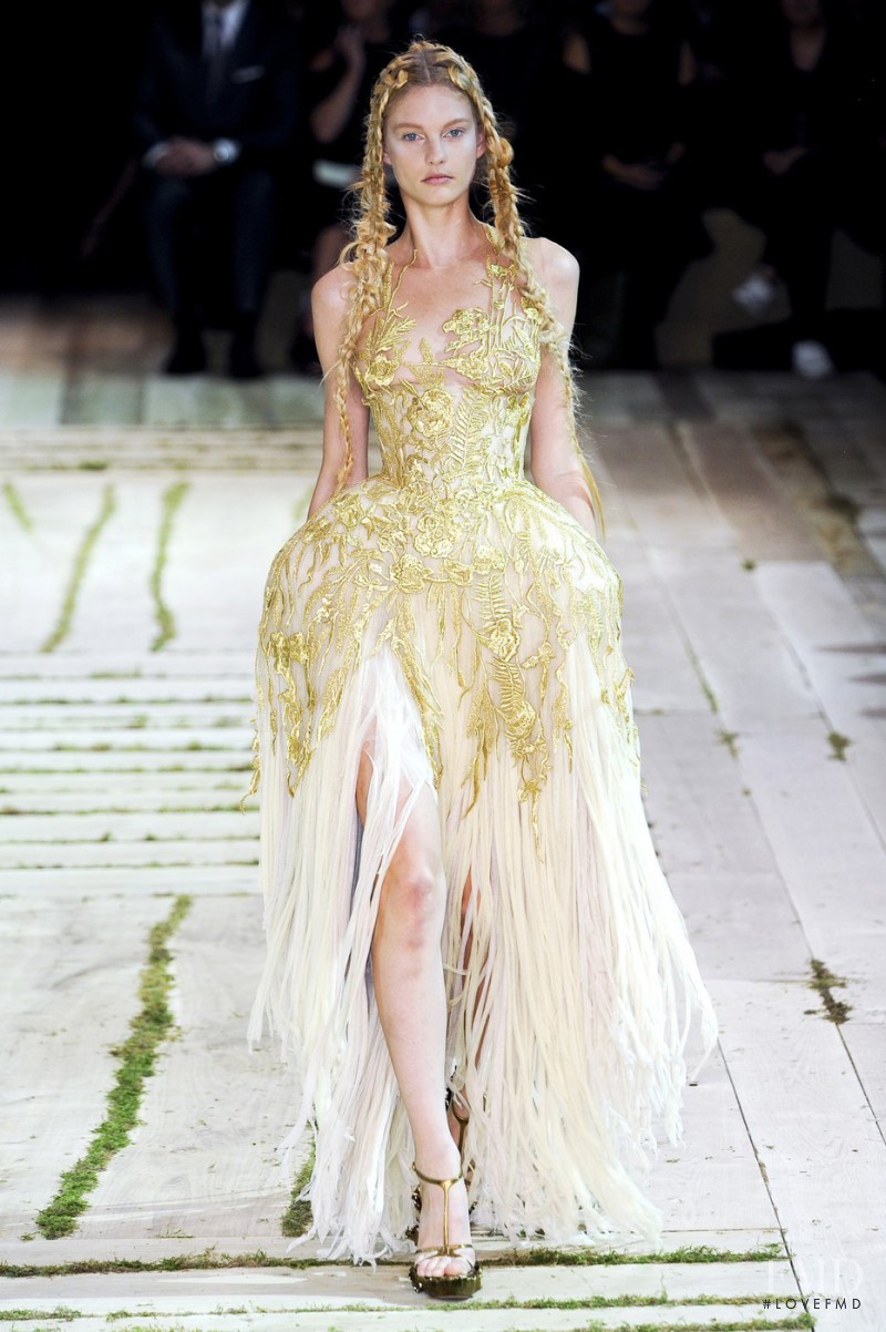 Patricia van der Vliet featured in  the Alexander McQueen fashion show for Spring/Summer 2011