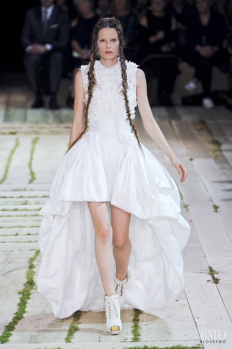 Caroline Brasch Nielsen featured in  the Alexander McQueen fashion show for Spring/Summer 2011