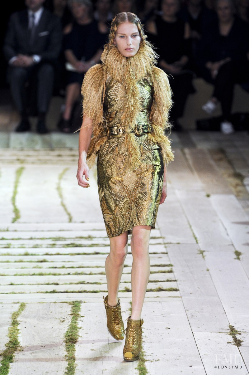Marique Schimmel featured in  the Alexander McQueen fashion show for Spring/Summer 2011