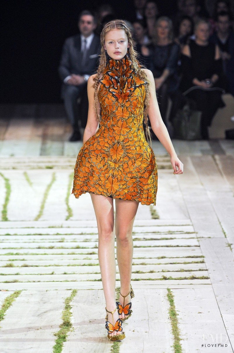 Frida Gustavsson featured in  the Alexander McQueen fashion show for Spring/Summer 2011