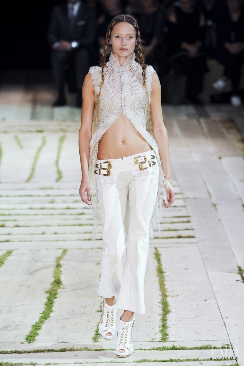 Karmen Pedaru featured in  the Alexander McQueen fashion show for Spring/Summer 2011