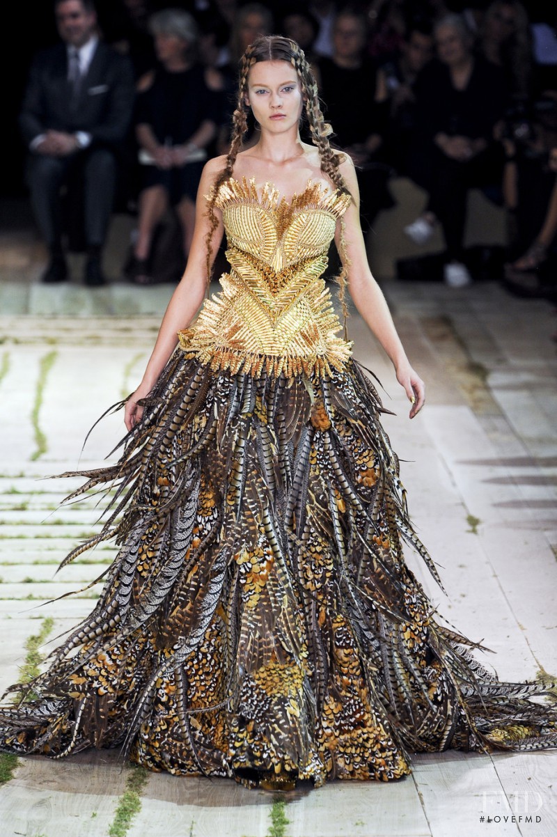 Monika Jagaciak featured in  the Alexander McQueen fashion show for Spring/Summer 2011