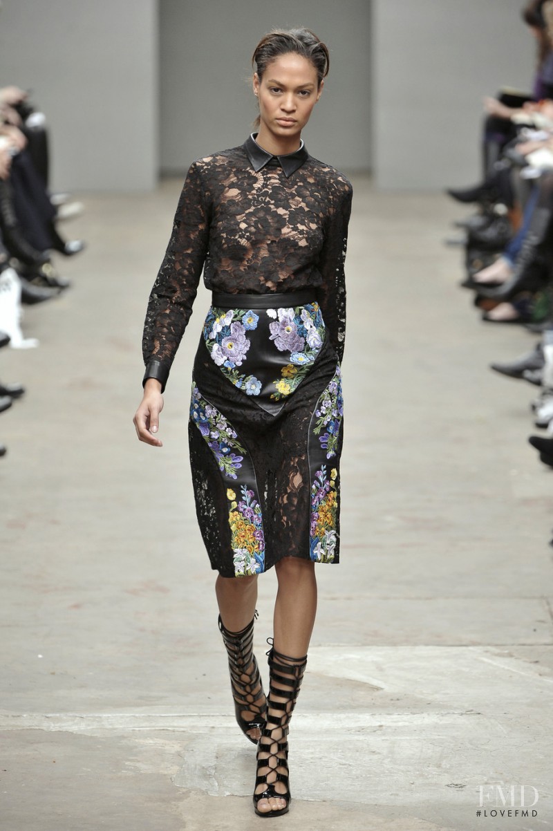 Joan Smalls featured in  the Christopher Kane fashion show for Autumn/Winter 2010