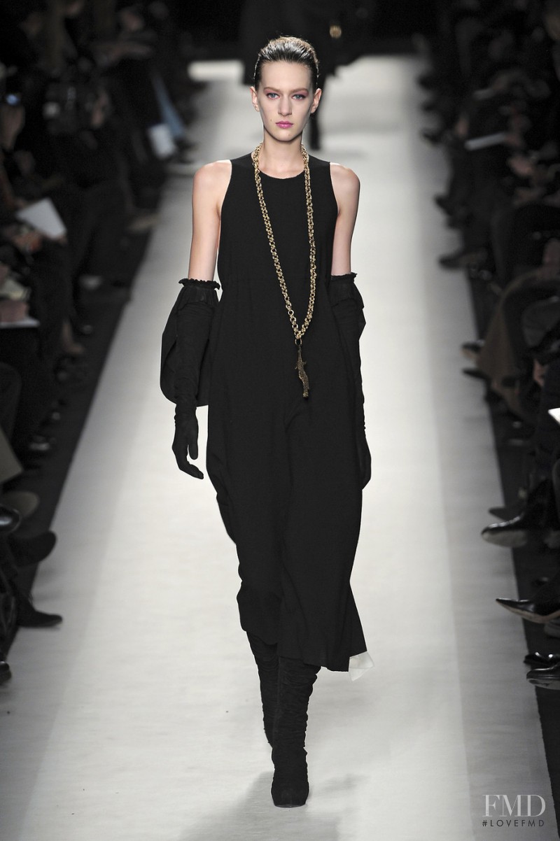 Carla Gebhart featured in  the Saint Laurent fashion show for Autumn/Winter 2010