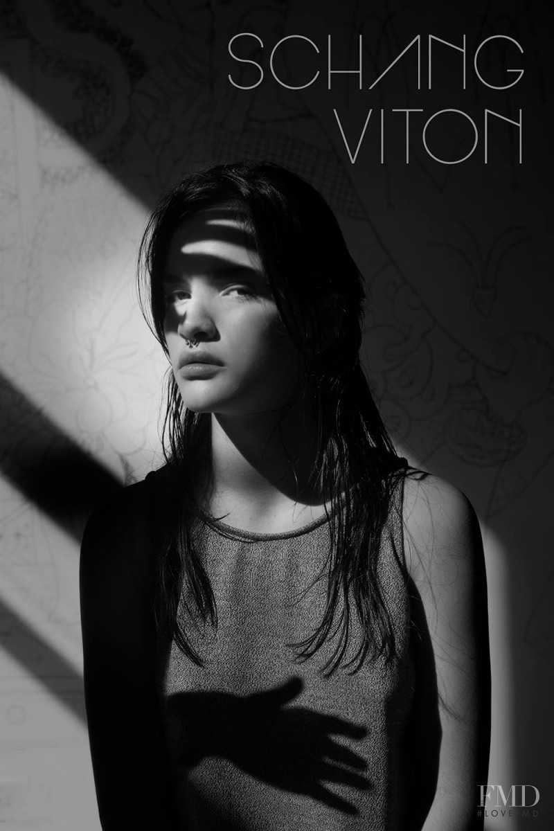 Melissa Buchanan featured in  the Schang-Viton advertisement for Spring/Summer 2015
