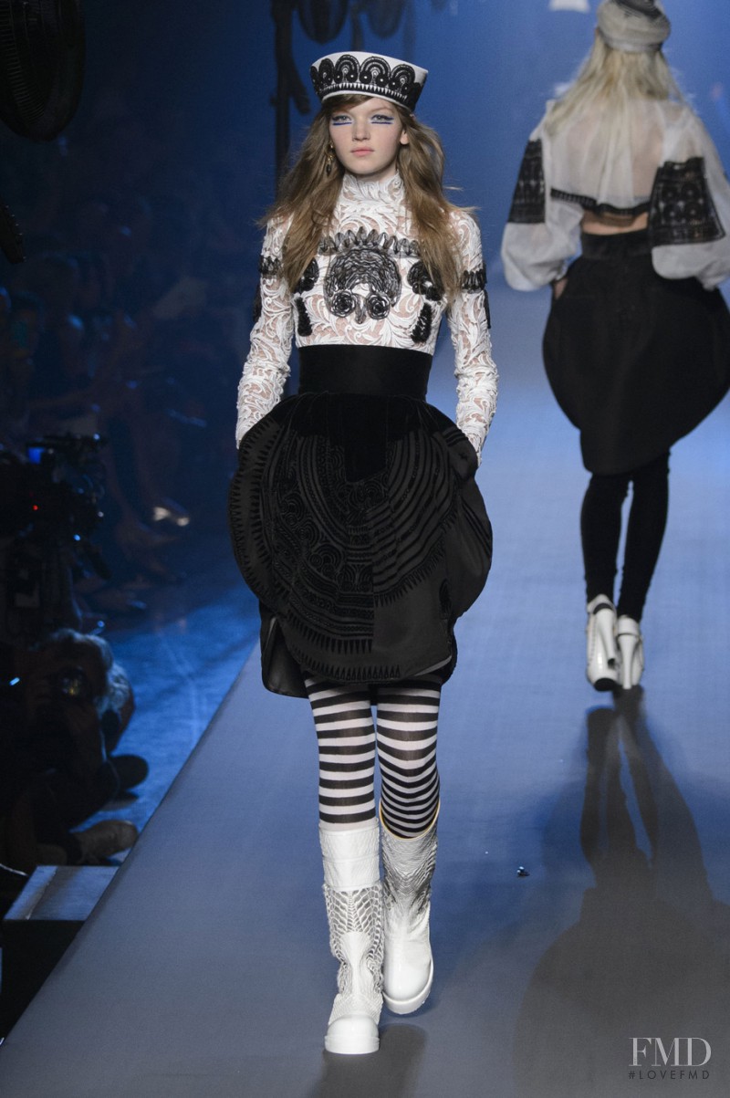 Eva Klimkova featured in  the Jean Paul Gaultier Haute Couture fashion show for Autumn/Winter 2015