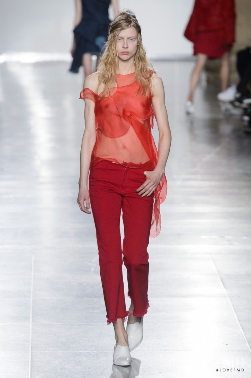 Sofie Hemmet featured in  the Marques\'Almeida fashion show for Autumn/Winter 2015