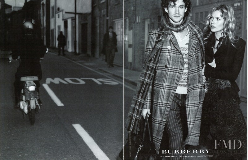 Kate Moss featured in  the Burberry advertisement for Autumn/Winter 2005