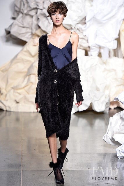 Alyosha Kovalyova featured in  the Ryan Lo fashion show for Autumn/Winter 2015