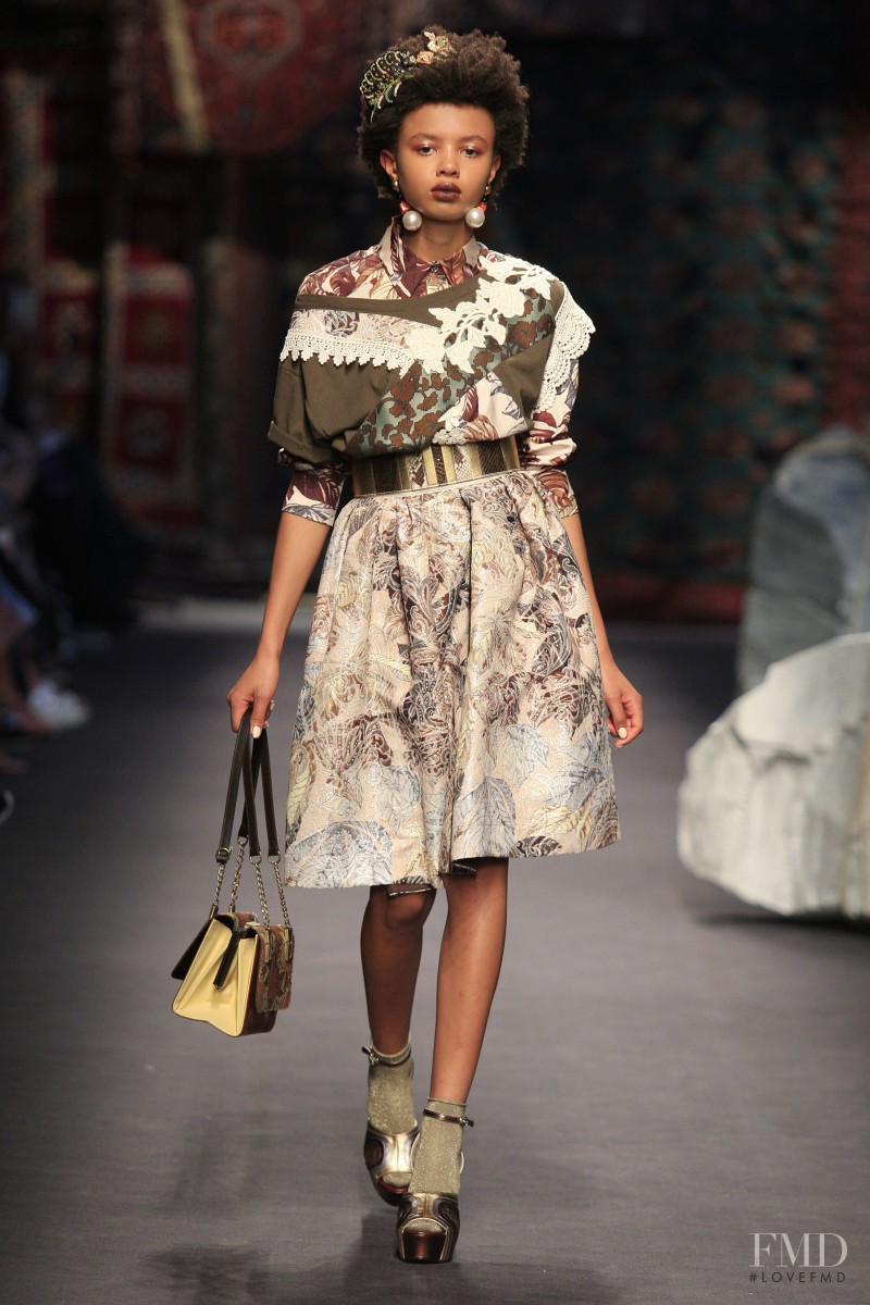 Poppy Okotcha featured in  the Antonio Marras fashion show for Spring/Summer 2016
