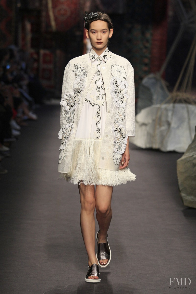 Mona Matsuoka featured in  the Antonio Marras fashion show for Spring/Summer 2016