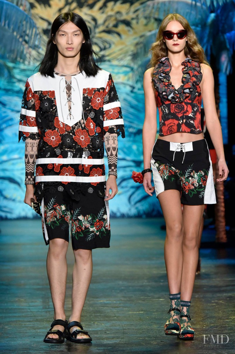 Irina Liss featured in  the Anna Sui fashion show for Spring/Summer 2016