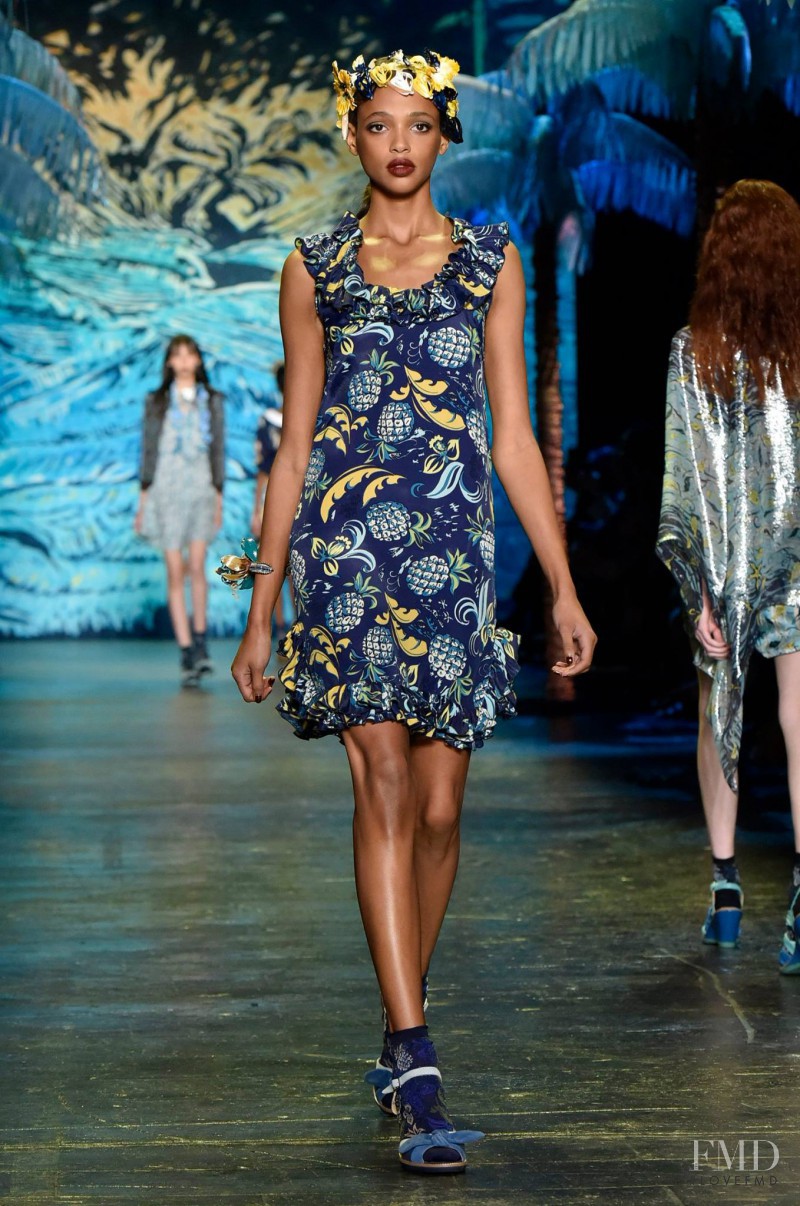 Aya Jones featured in  the Anna Sui fashion show for Spring/Summer 2016
