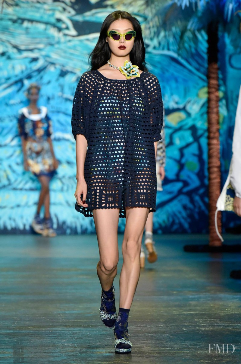 Sung Hee Kim featured in  the Anna Sui fashion show for Spring/Summer 2016