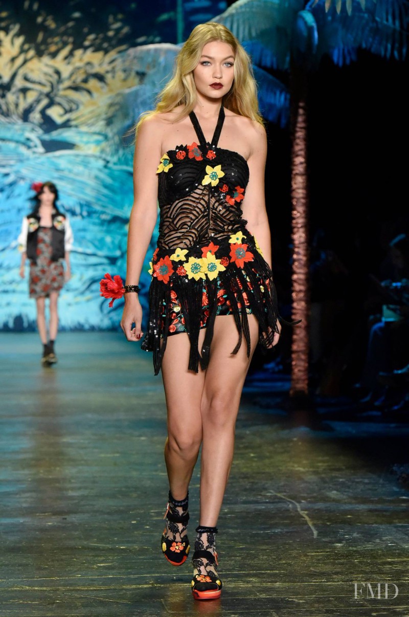 Gigi Hadid featured in  the Anna Sui fashion show for Spring/Summer 2016