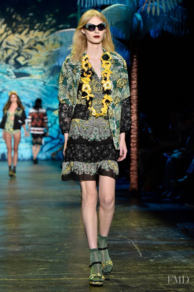 Julia Nobis featured in  the Anna Sui fashion show for Spring/Summer 2016