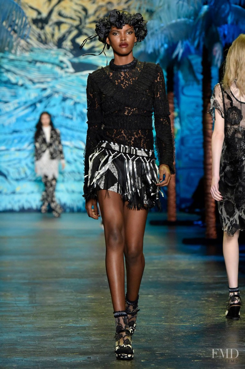 Amilna Estevão featured in  the Anna Sui fashion show for Spring/Summer 2016