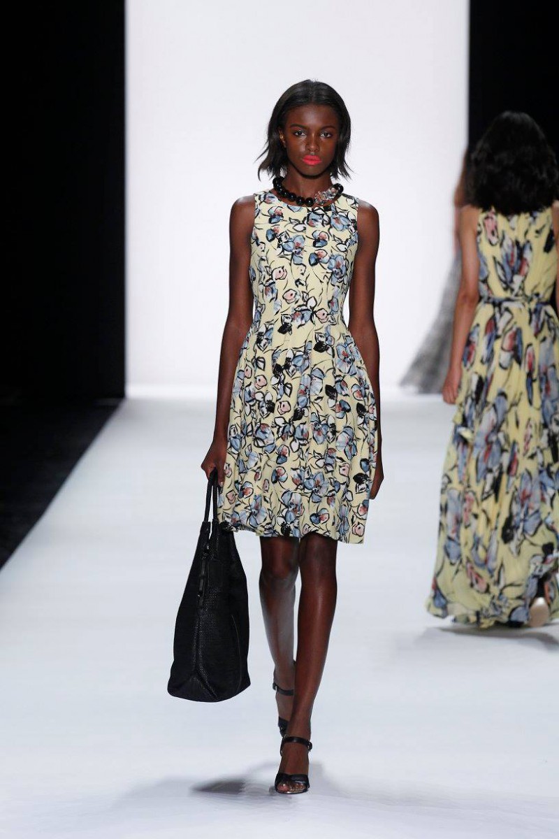 Leomie Anderson featured in  the Badgley Mischka fashion show for Spring/Summer 2016