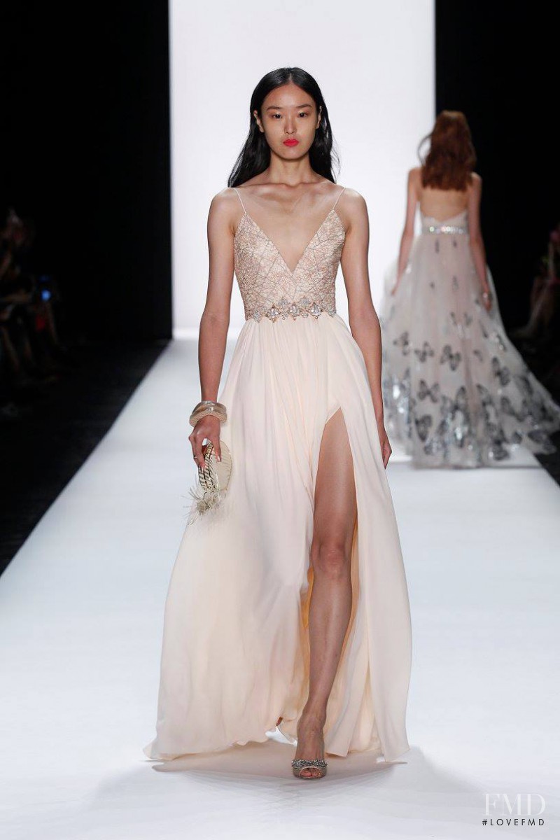Yue Han featured in  the Badgley Mischka fashion show for Spring/Summer 2016