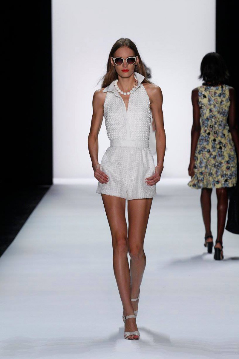 Vera Vavrova featured in  the Badgley Mischka fashion show for Spring/Summer 2016