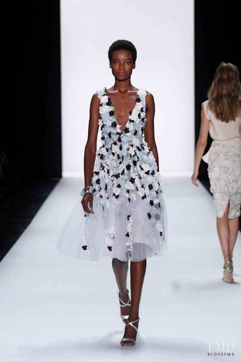 Maria Borges featured in  the Badgley Mischka fashion show for Spring/Summer 2016