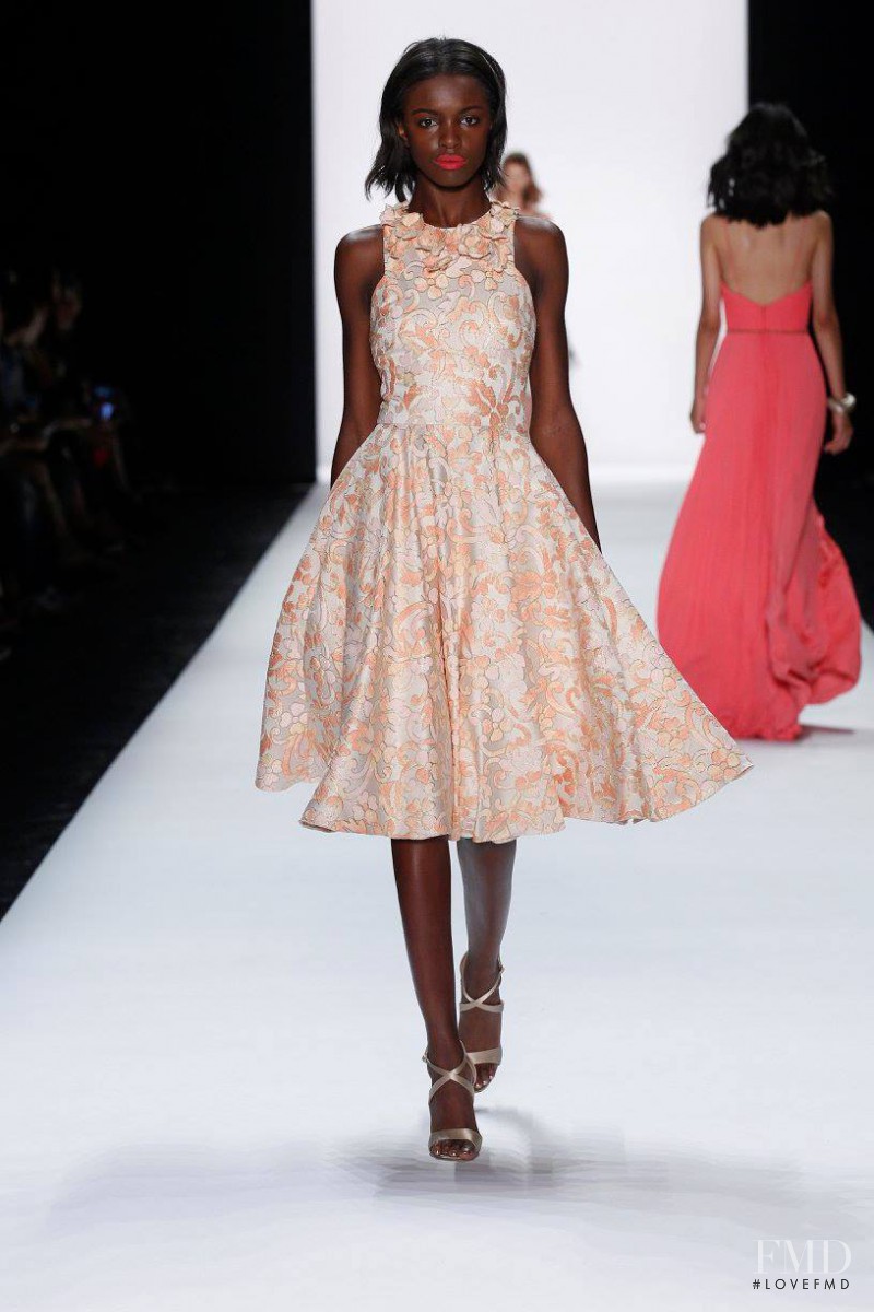 Leomie Anderson featured in  the Badgley Mischka fashion show for Spring/Summer 2016