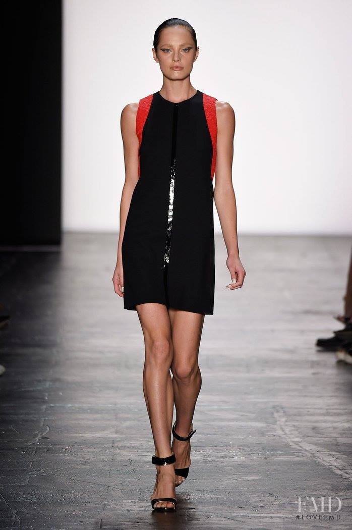 Marinet Matthee featured in  the Carmen Marc Valvo fashion show for Spring/Summer 2016