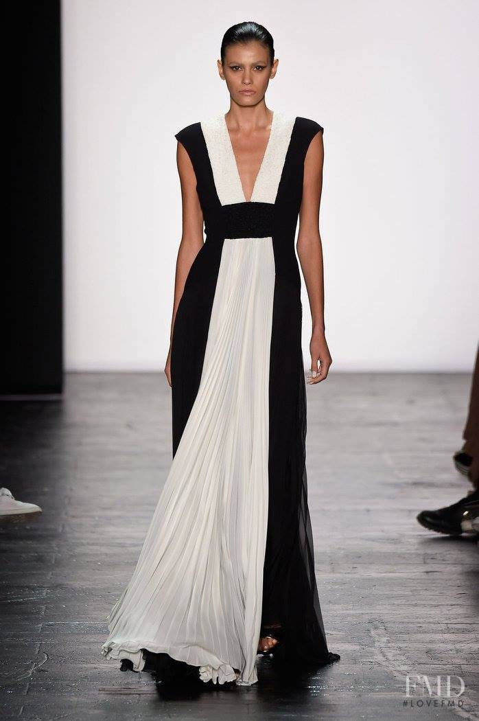 Alisar Ailabouni featured in  the Carmen Marc Valvo fashion show for Spring/Summer 2016