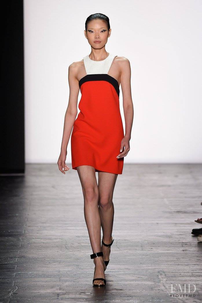 Chen Lin featured in  the Carmen Marc Valvo fashion show for Spring/Summer 2016