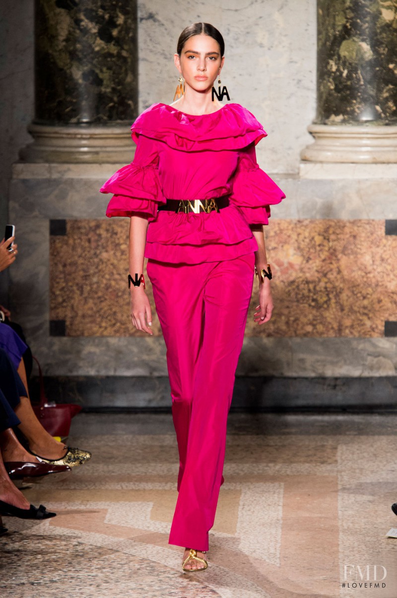 Tako Natsvlishvili featured in  the be Blumarine fashion show for Spring/Summer 2016