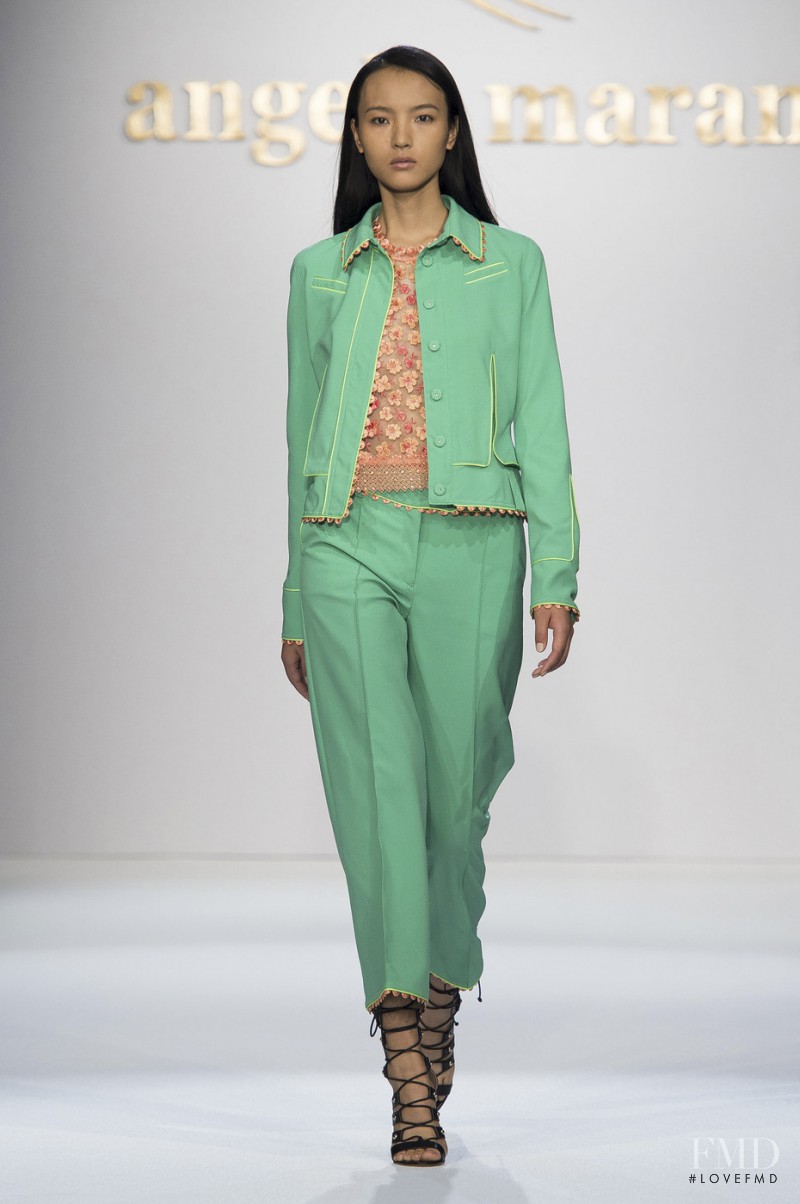 Luping Wang featured in  the Angelo Marani fashion show for Spring/Summer 2016