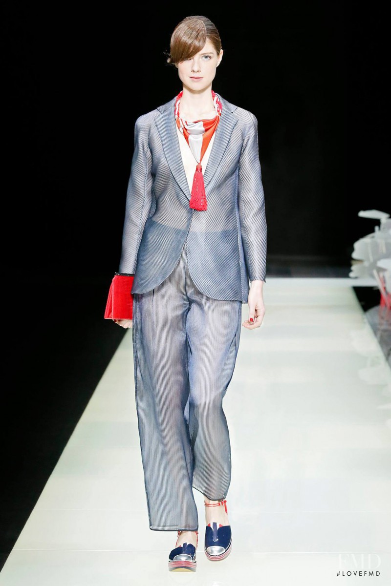 Jessica Burley featured in  the Giorgio Armani fashion show for Spring/Summer 2016