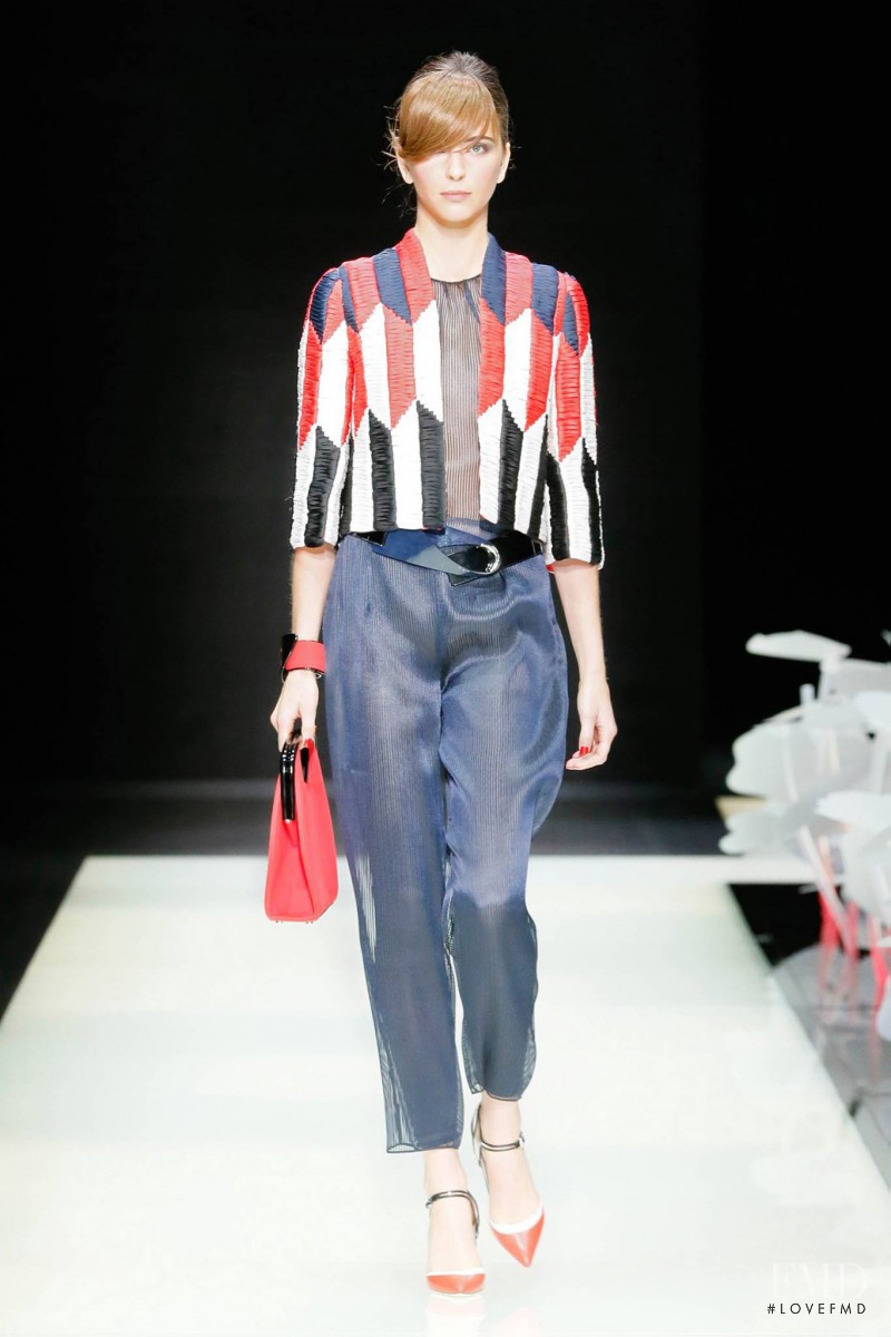 Laura Winges featured in  the Giorgio Armani fashion show for Spring/Summer 2016