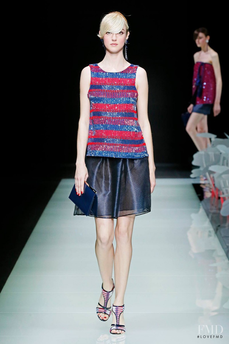 Frances Coombe featured in  the Giorgio Armani fashion show for Spring/Summer 2016